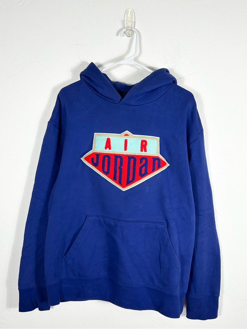 👁️Nike Air Jordan DNA Sport Shield Patch Hoodie Mens Large L Royal Blue Pullover